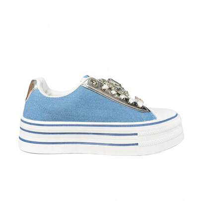 Sneakers da donna in tela con plateau Sneakers con plateau primavera estate