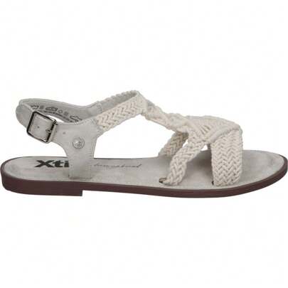XTI | Sandali piatti da donna XTI – Sandalo bianco ghiaccio – Sandalo estivo con fibbia – Stile casual – Comodo – Elegante – Versatile – Vegano – Mode