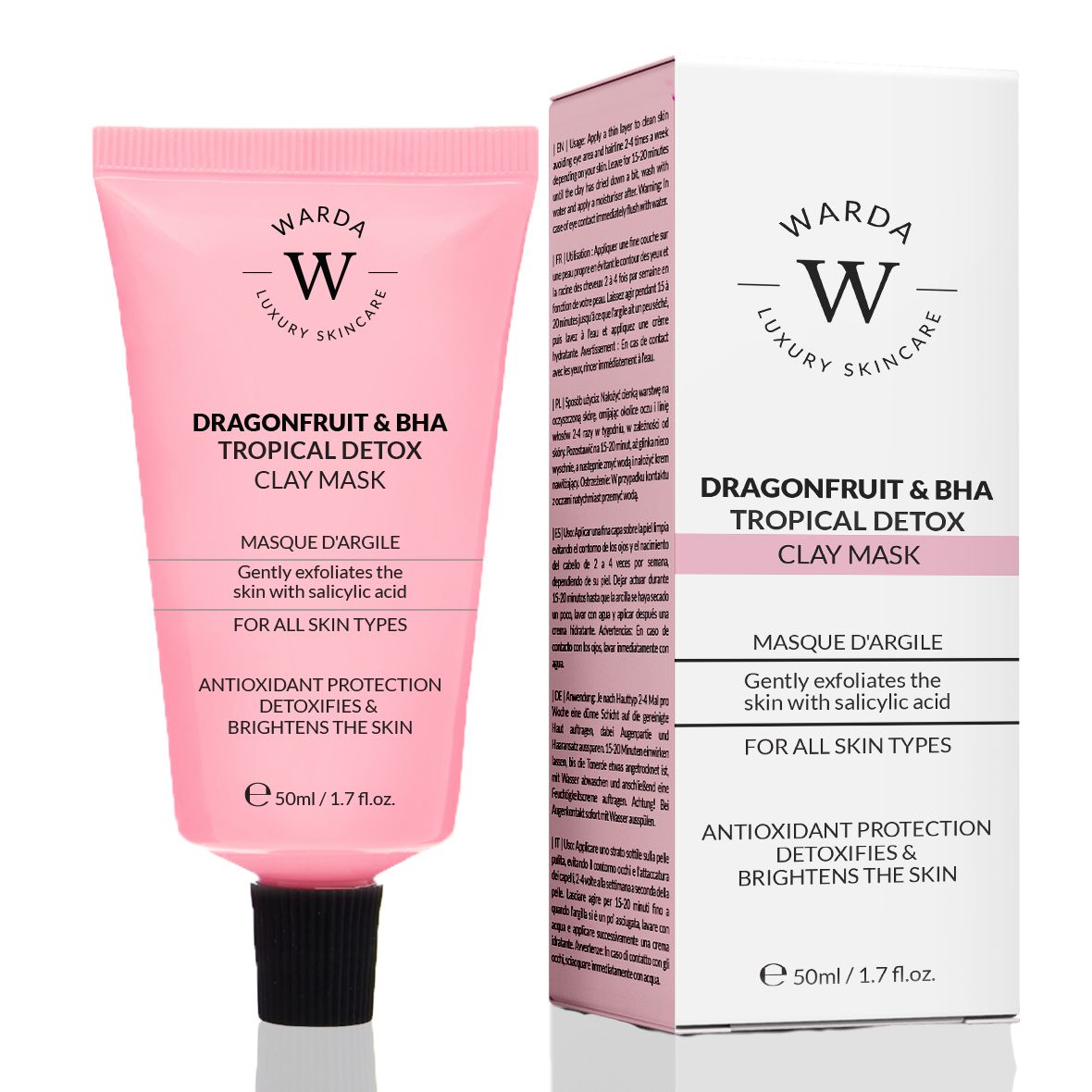 Warda Skincare MASCHERA ARGILLA TROPICALE DETOX AL FRUTTO DI DRAGO E B