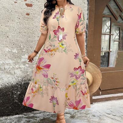 Abito lungo floreale da donna, abbigliamento estivo casual da vacanza per donne, outfit estivi da vacanza per donne, abbigliamento estivo per donne