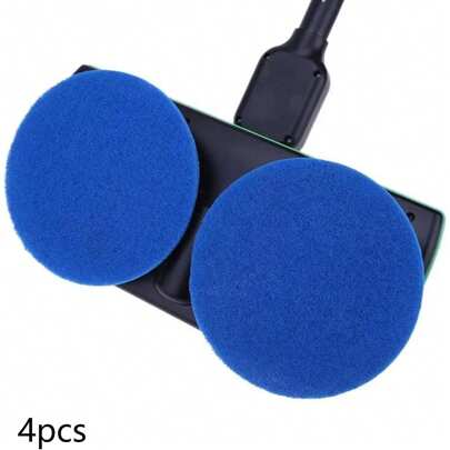 Confezione da 4 panni per la pulizia dei pavimenti rotondi, 16 cm, pulizia dei pavimenti in legno duro, piastrelle, parquet, mocio per la pulizia, blu