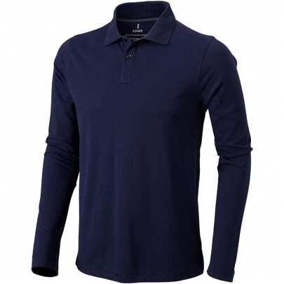Polo a manica lunga Oakville da uomo (blu navy)