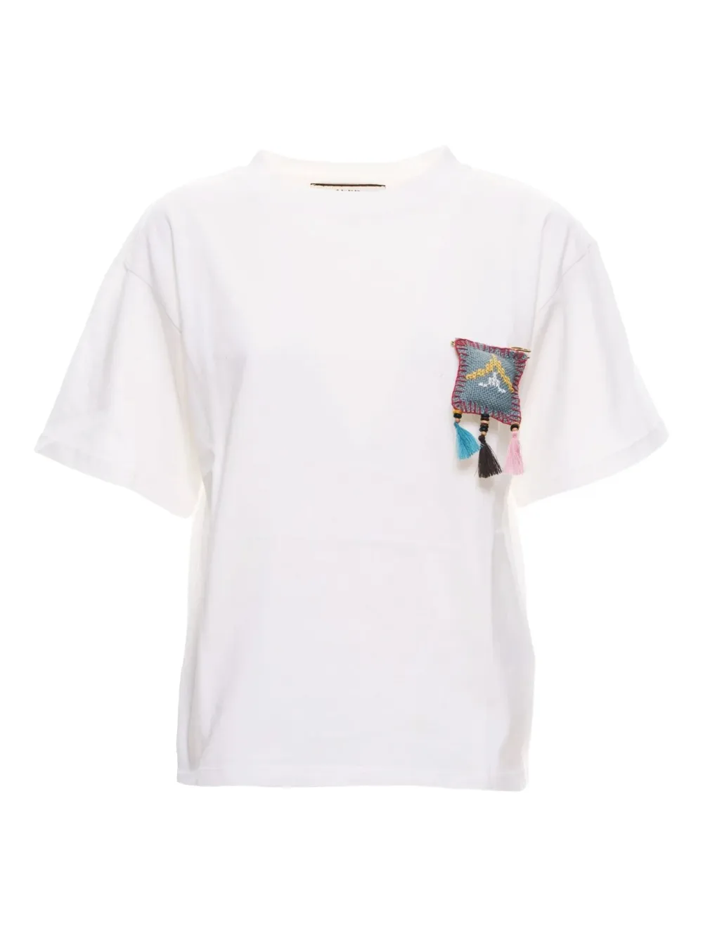 Akep embroidered-tassel T-shirt - Bianco