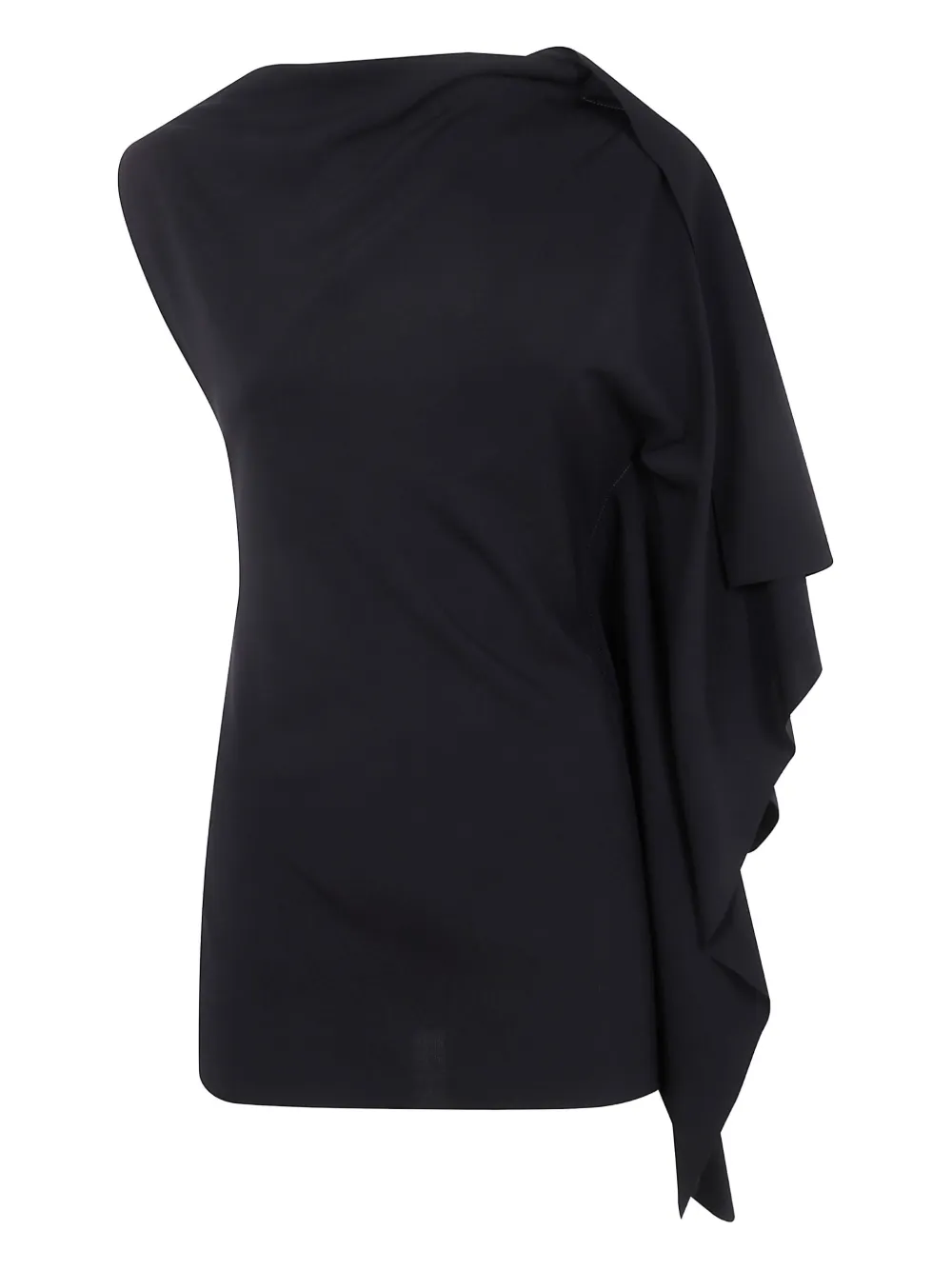 Sportmax draped one-shoulder top - Nero