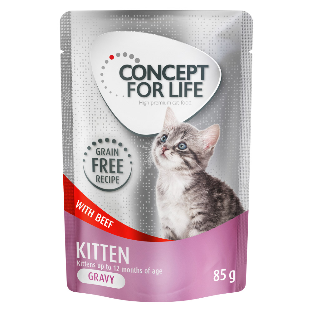 48x85g Kitten viljaton nautaa kastikkeessa Concept for Life kissa