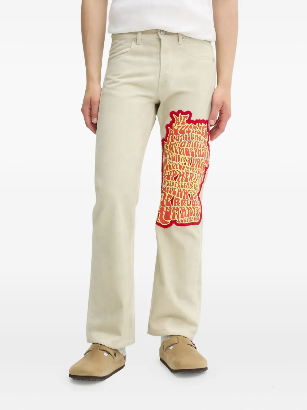 BLUEMARBLE embroidered-studded jeans - Toni neutri