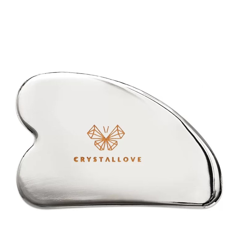 Crystallove Cryo Ice Gua Sha Pietra per Massaggio Viso in Acciaio Inossidabile