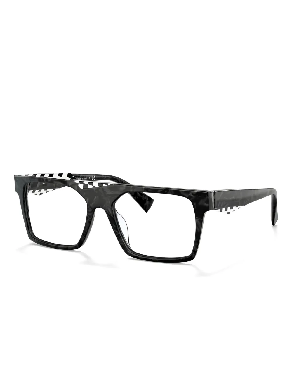 Alain Mikli checkered-pattern square frames - Nero