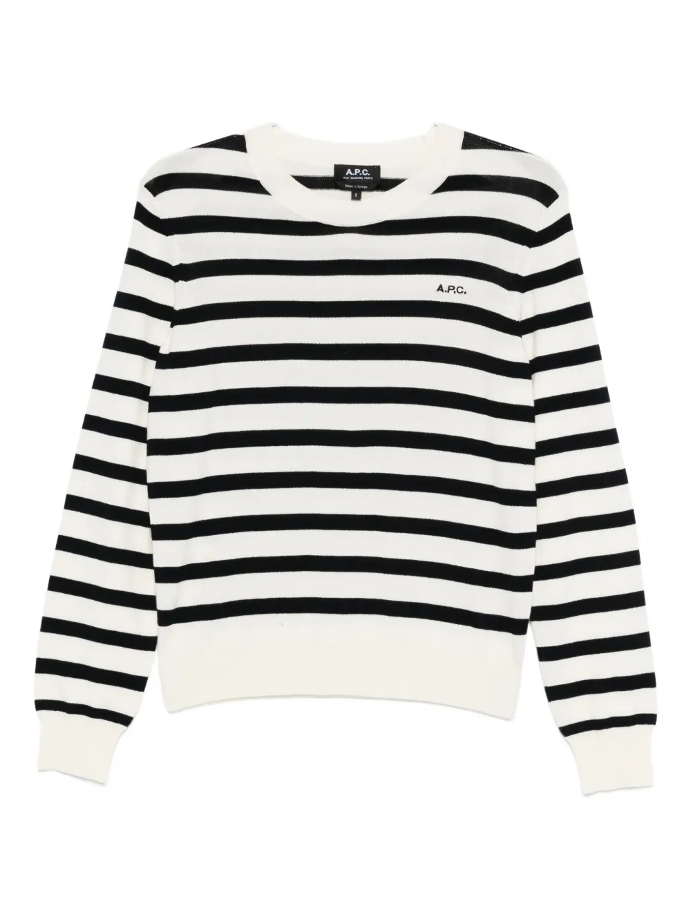 A.P.C. Josepha striped crew-neck jumper - Bianco