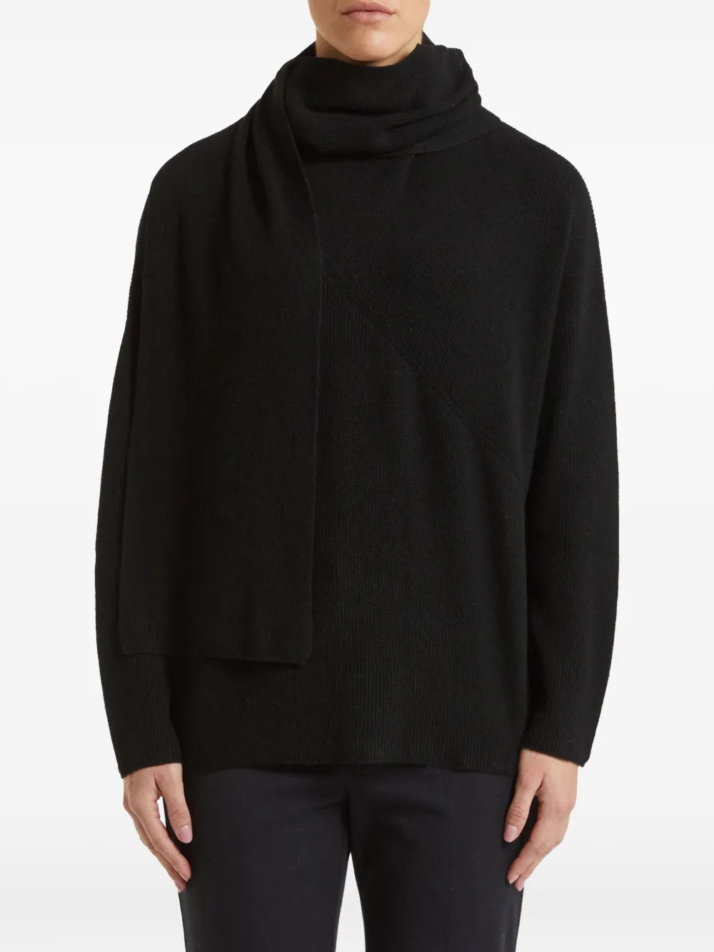 Pennyblack scarf-detail sweater - Nero
