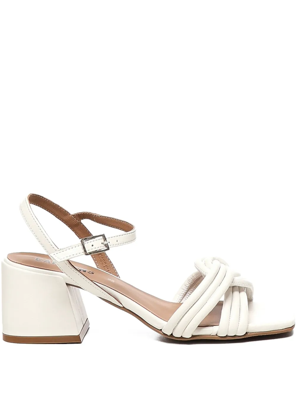 Carmens 50mm tubular-knot block-heel sandals - Bianco