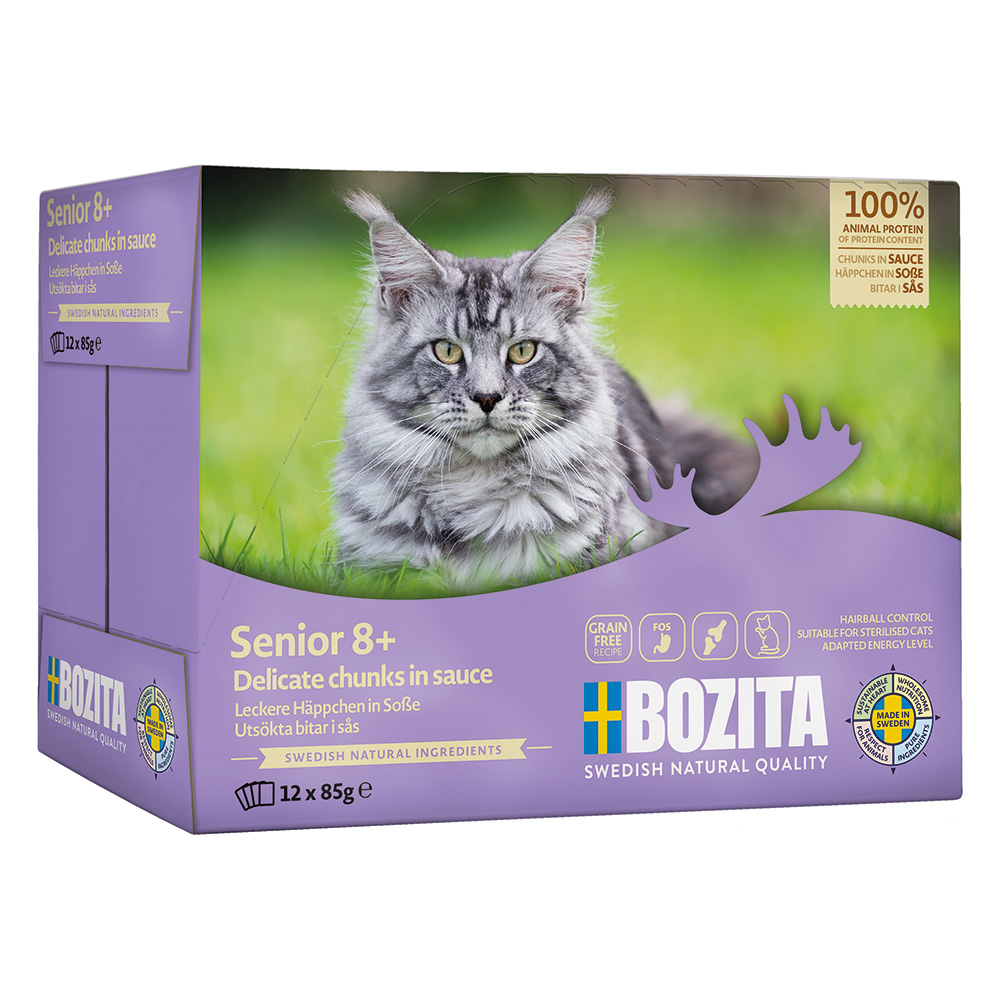 24x 85g Bozita Morsels in Sauce Senior Lots of Chicken märkäruokaa kissoille