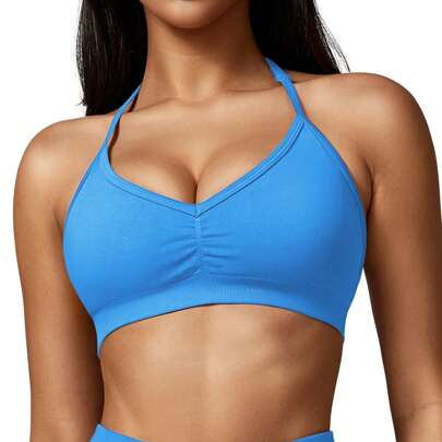 Reggiseno sportivo da donna, reggiseno sportivo con ferretto senza schienale, reggiseno sportivo con ferretto Crush, reggiseni push-up imbottiti, regg
