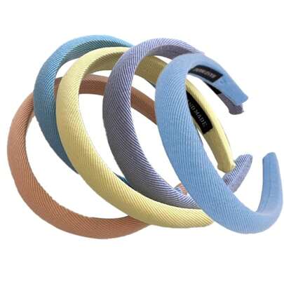 Set di fasce per capelli imbottite, multicolori, per diverse acconciature, set da 10 pezzi.