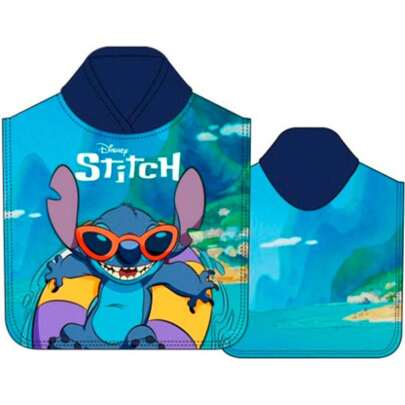 | ASCIUGAMANO PONCHO IN MICROFIBRA STITCH DISNEY - Asciugamano poncho con licenza ufficiale - Asciugamano poncho dal design esclusivo - Asciugamano po