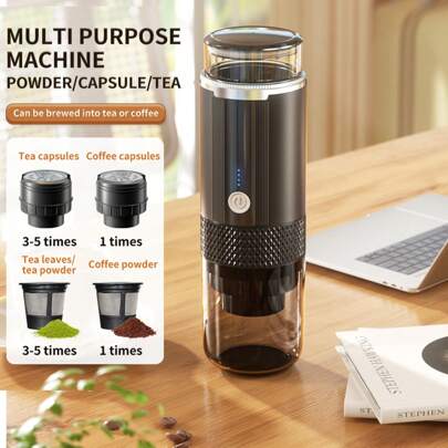 Macchina da caffè portatile senza fili, macchina da caffè espresso portatile, macchina da caffè per auto, ricaricabile USB, design portatile senza fil