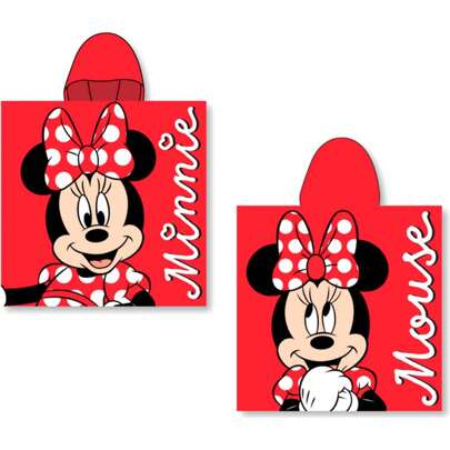 | ASCIUGAMANO PONCHO IN COTONE MINNIE DISNEY - Asciugamano poncho con licenza ufficiale - Asciugamano poncho dal design esclusivo - Asciugamano poncho