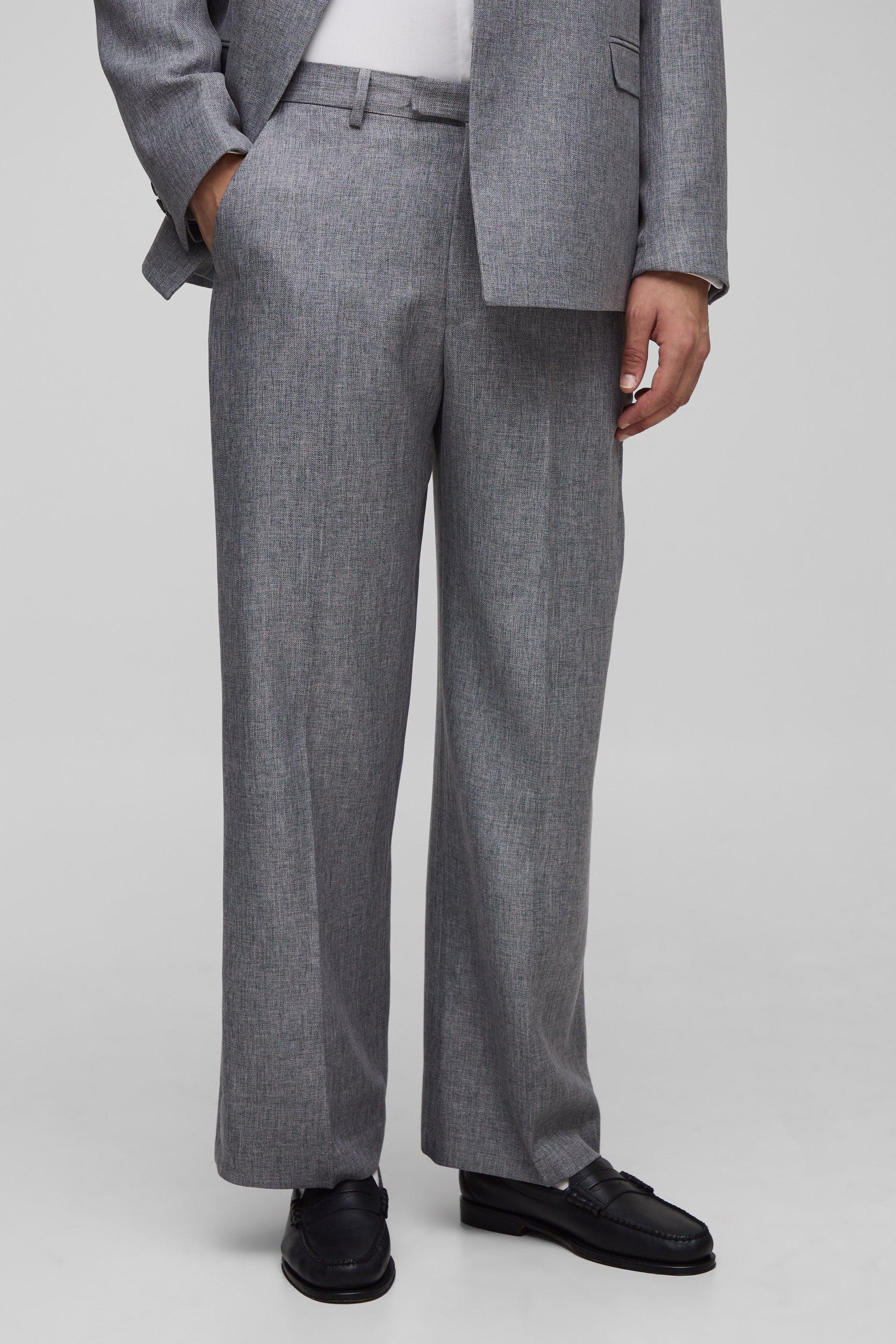 Wide Fit Tailored Suit Trousers, Grigio