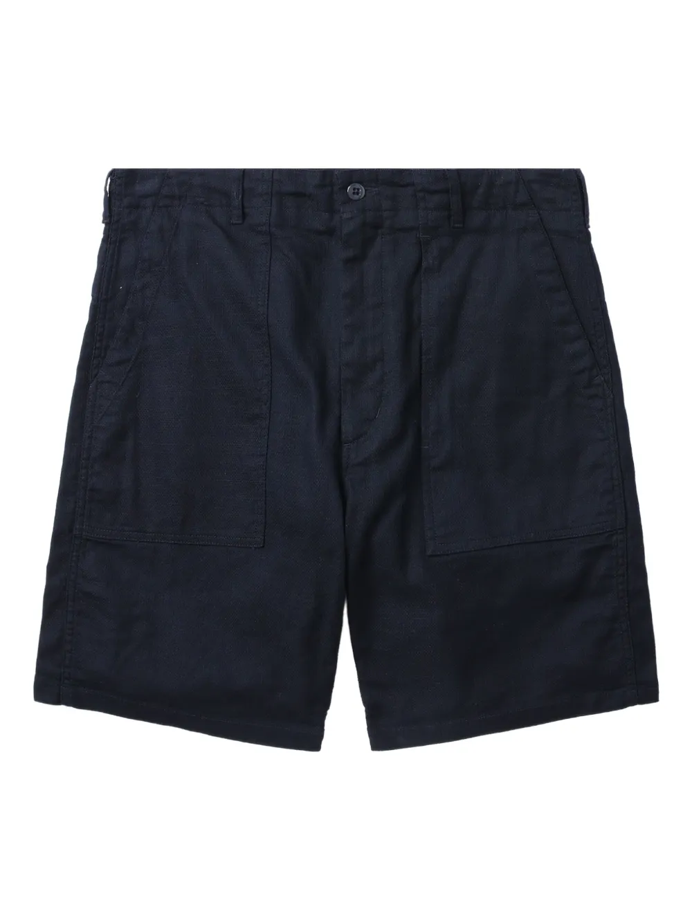 Engineered Garments patch-pocket cotton-linen blend shorts - Blu