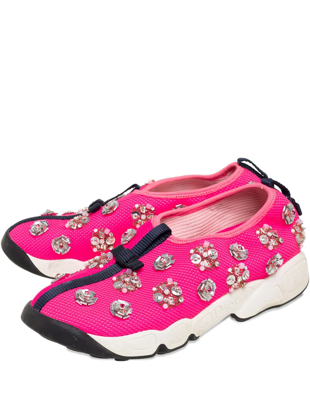 Christian Dior Pre-Owned mesh embellished sneakers - Rosa