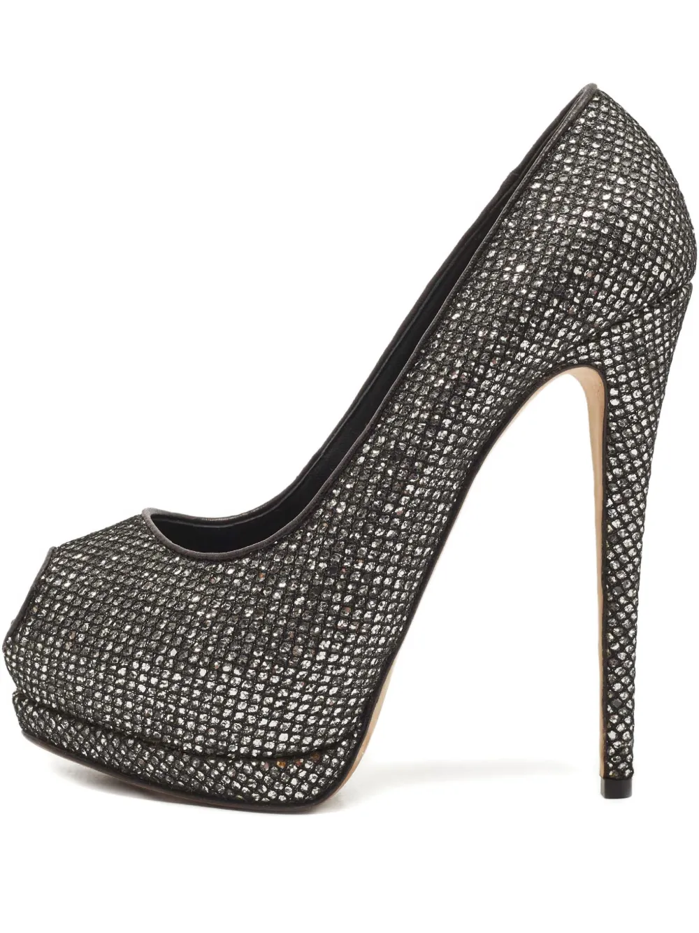 Giuseppe Zanotti Vintage 150MM pre-owned glitter peeptoe pumps - Nero