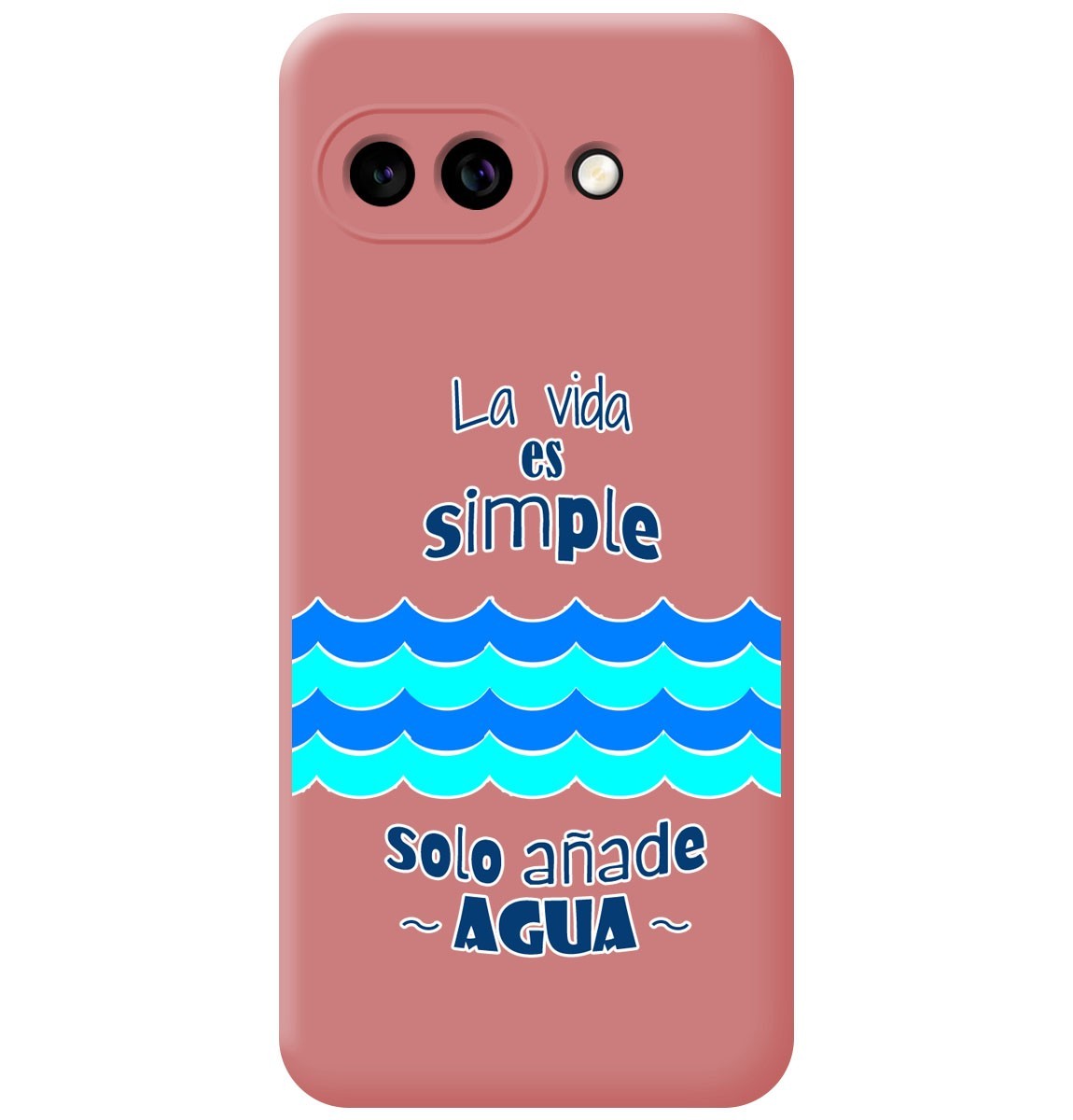 Custodia In Silicone Liquido Rosa Per Google Pixel 9A 5G Design Acqua Disegni