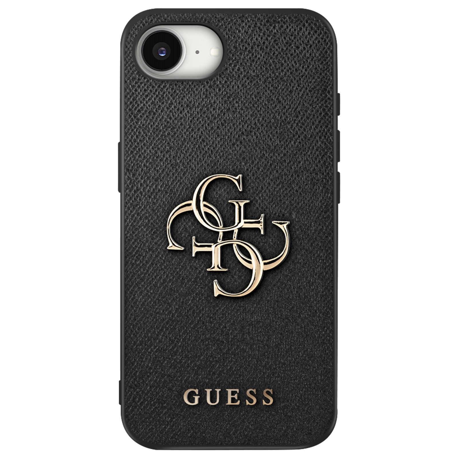 Guess, Custodia iPhone 16e Similpelle Saffiano Logo 4G grande, Nero