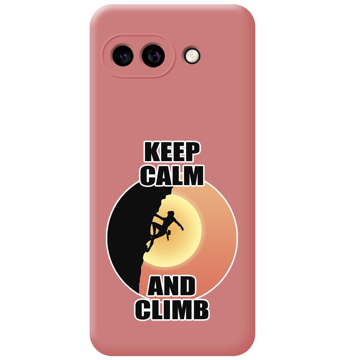 Cover Silicone Liquido Rosa per Google Pixel 9a 5G Disegno Donna Arrampicata