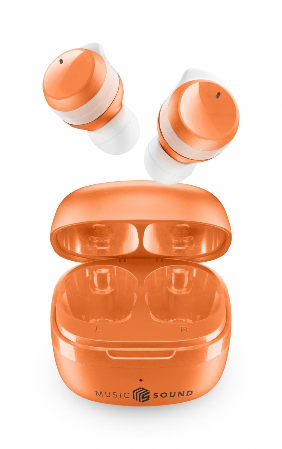 Flow Cuffie Bluetooth Auricolari Wireless Arancione BTMSTWSFLOWO Music Sound