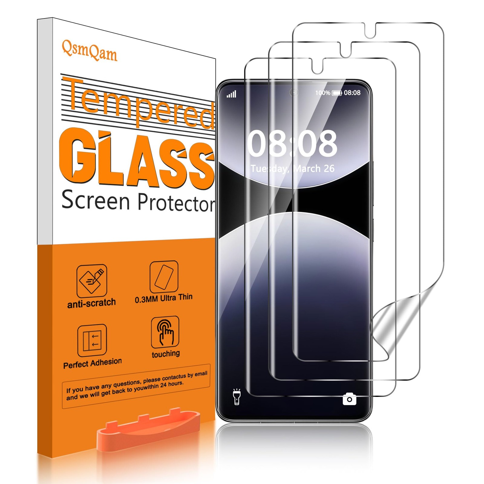 QsmQam 3 Pezzi Vetro Temperato per Xiaomi Redmi Note 14 Pro 4G/5G /14 Pro+ 5G /P
