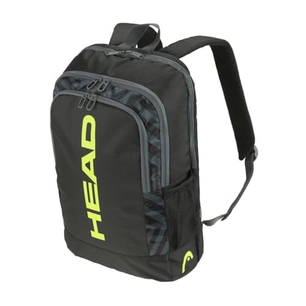 (TG. L) Head Base Backpack, Zaino da Tennis, Nero/Giallo, L (17 l) - NUOVO