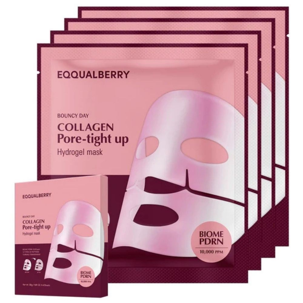 Eqqualberry Collagen Pore-Tightening Up Mask, 4 pezzi