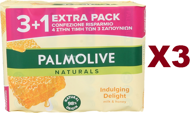12 PZ SAPONE PALMOLIVE NATURALS INDULGING DELIGHT SAPONETTA MILK & HONEY 90g