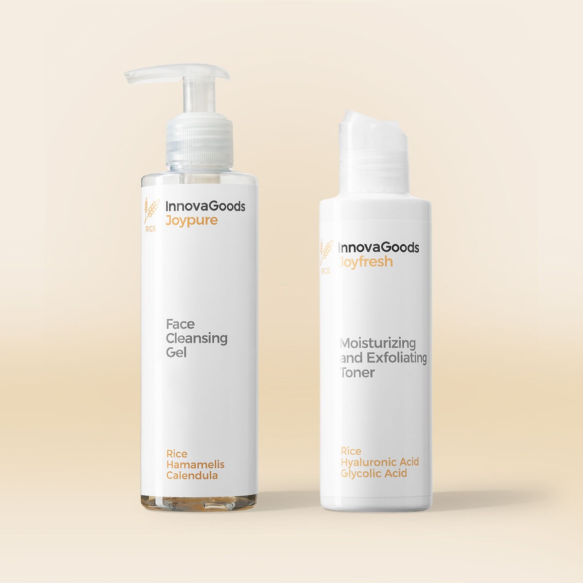 Kit Due Prodotti Pulizia Viso Rice InnovaGoods