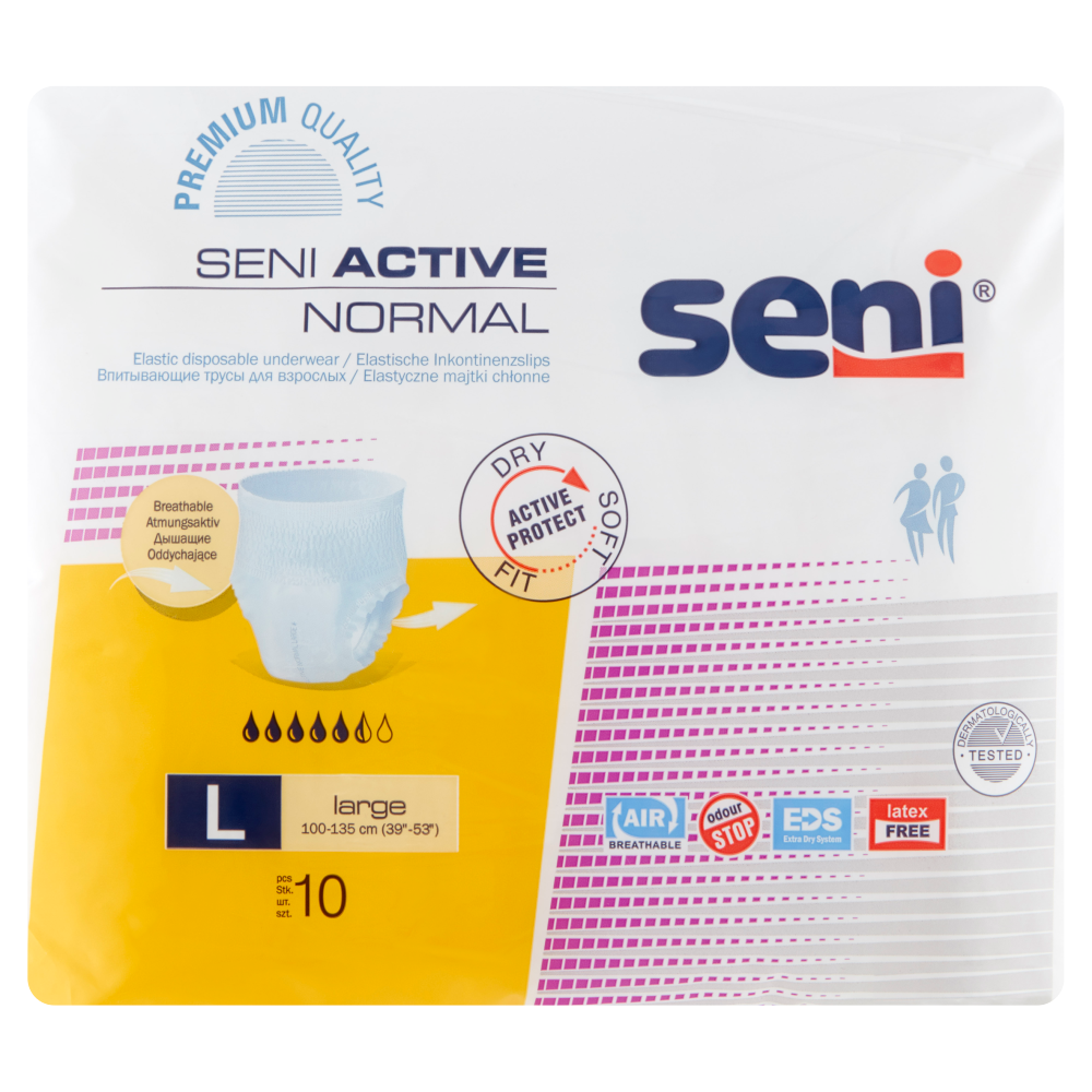 Mutandine assorbenti elastiche grandi Seni Active Normal 10 pezzi