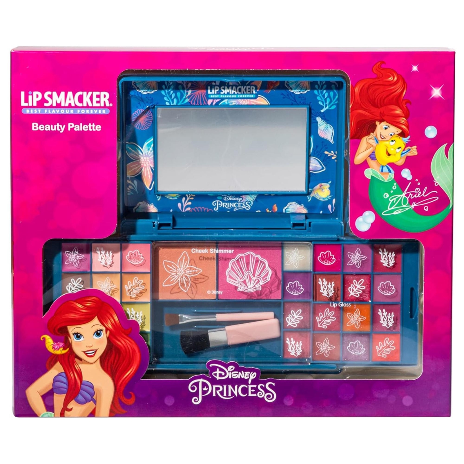 MARKWINKS LIP SMACKER TROUSSE BEAUTY PALETTE PRINCESS ARIEL TRUCCO BAMBINI