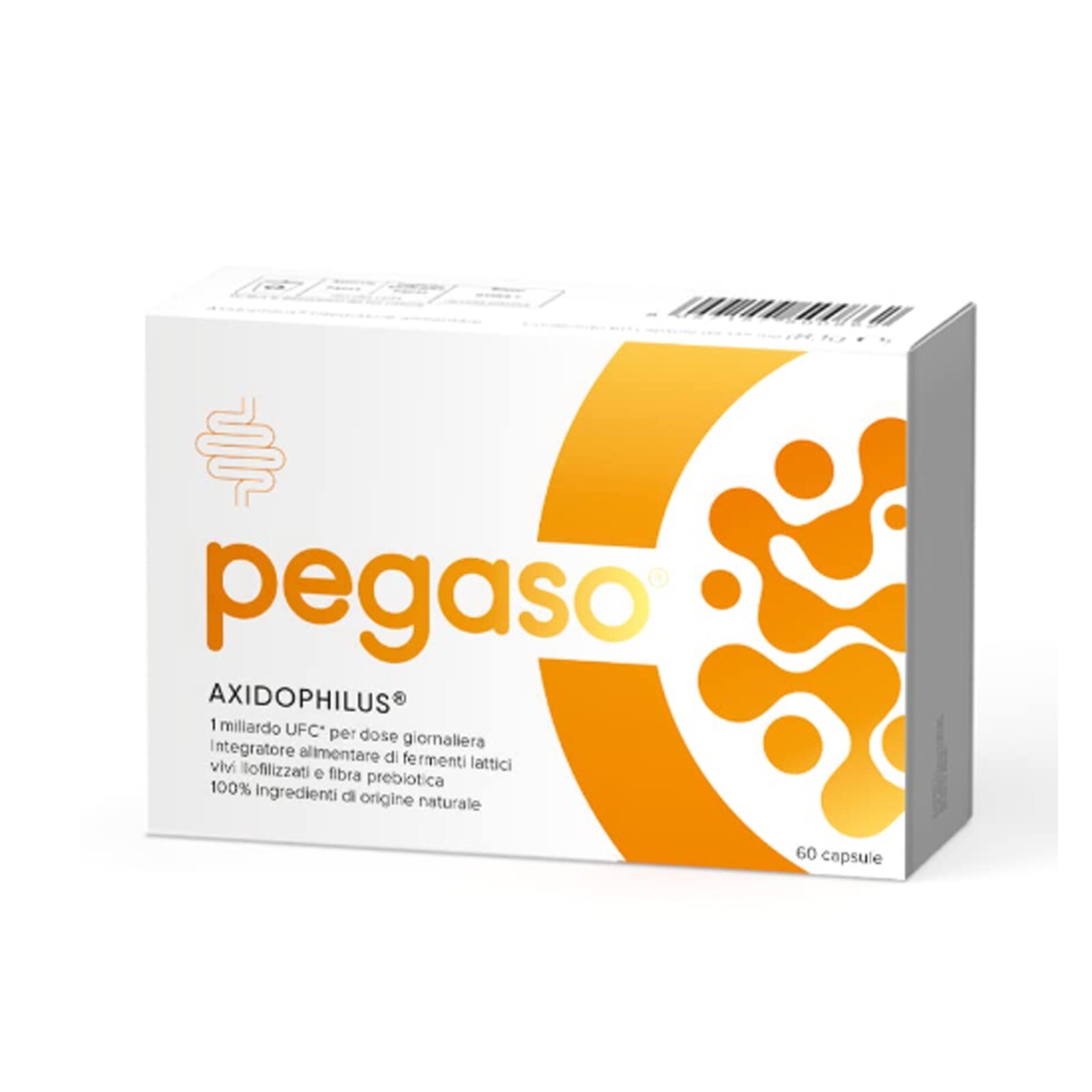 PEGASO AXIDOPHILUS  Integratore Fermenti Lattici Vivi + Fibra Prebiotica  60CPS