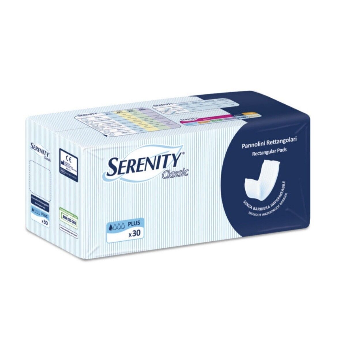 Pannoloni per anziani Serenity Classic Rettangolare SENZA barriera Serenity