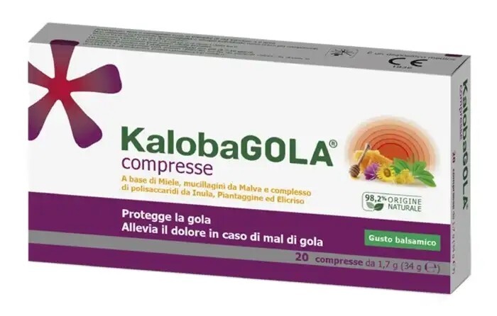 KalobaGOLA  per il mal di gola - Gusto balsamico - 20 compresse