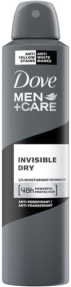 Dove Men+Care Invisible Dry Spray - 250 g- 3 PEZZI.