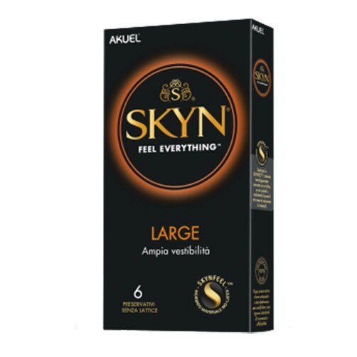 Akuel Skyn Large Profilattico Senza Lattice Ampia Vestibilità 6 Pezzi