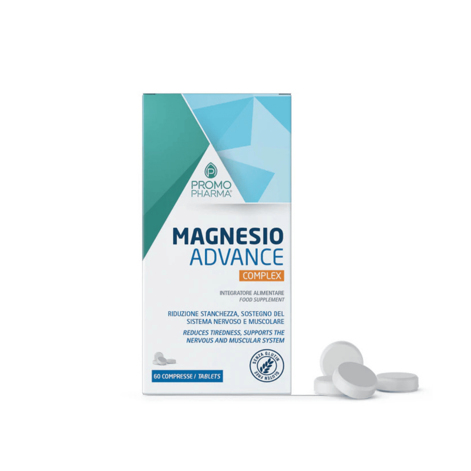 PromoPharma Magnesio Complex 60 cpr Integratore di magnesio Citrato Biglicinato