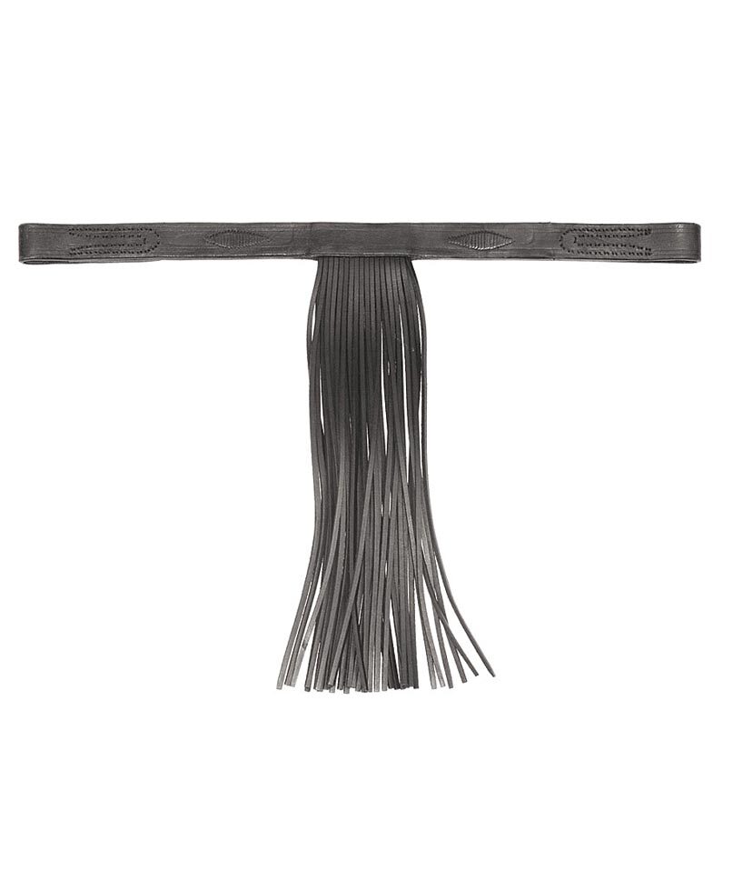 Frontalino spagnolo in cuoio con frange anti insetti Jm