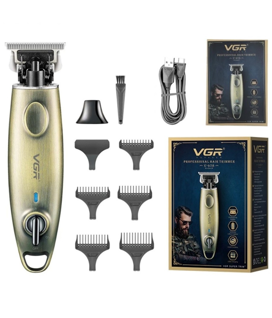 Tagliacapelli Regolabarba Professionale A Batteria Cordless In Metallo Uomo V-97