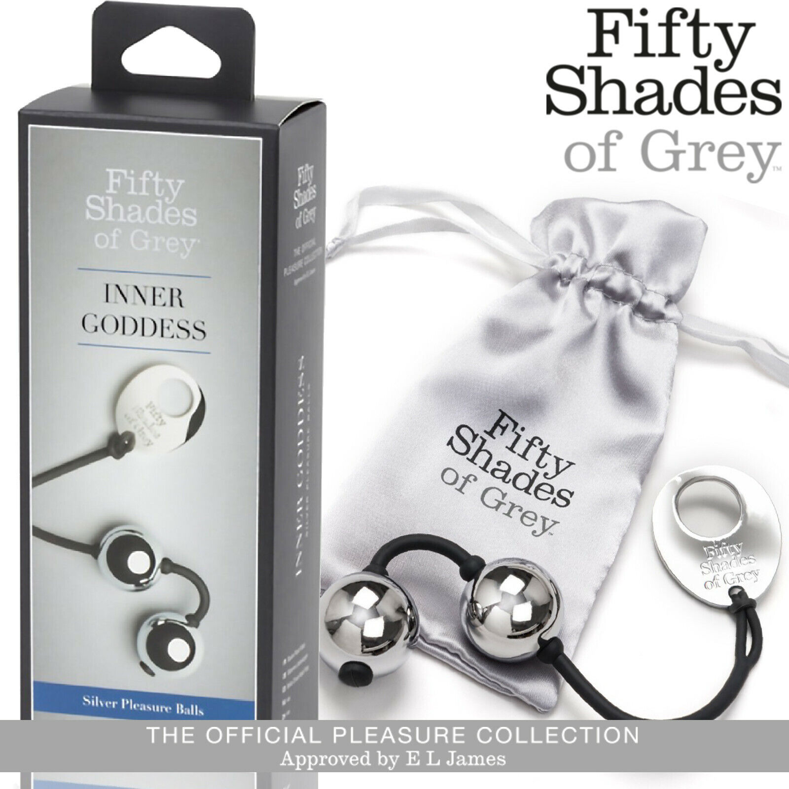 Fifty Shades of Grey Silver Pleasure Balls Palline di Metallo per Esercizi Kegel