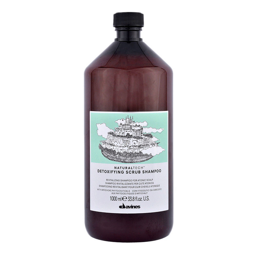 DAVINES Detoxifing Scrub Shampoo 1000ml Per Capelli Grassi