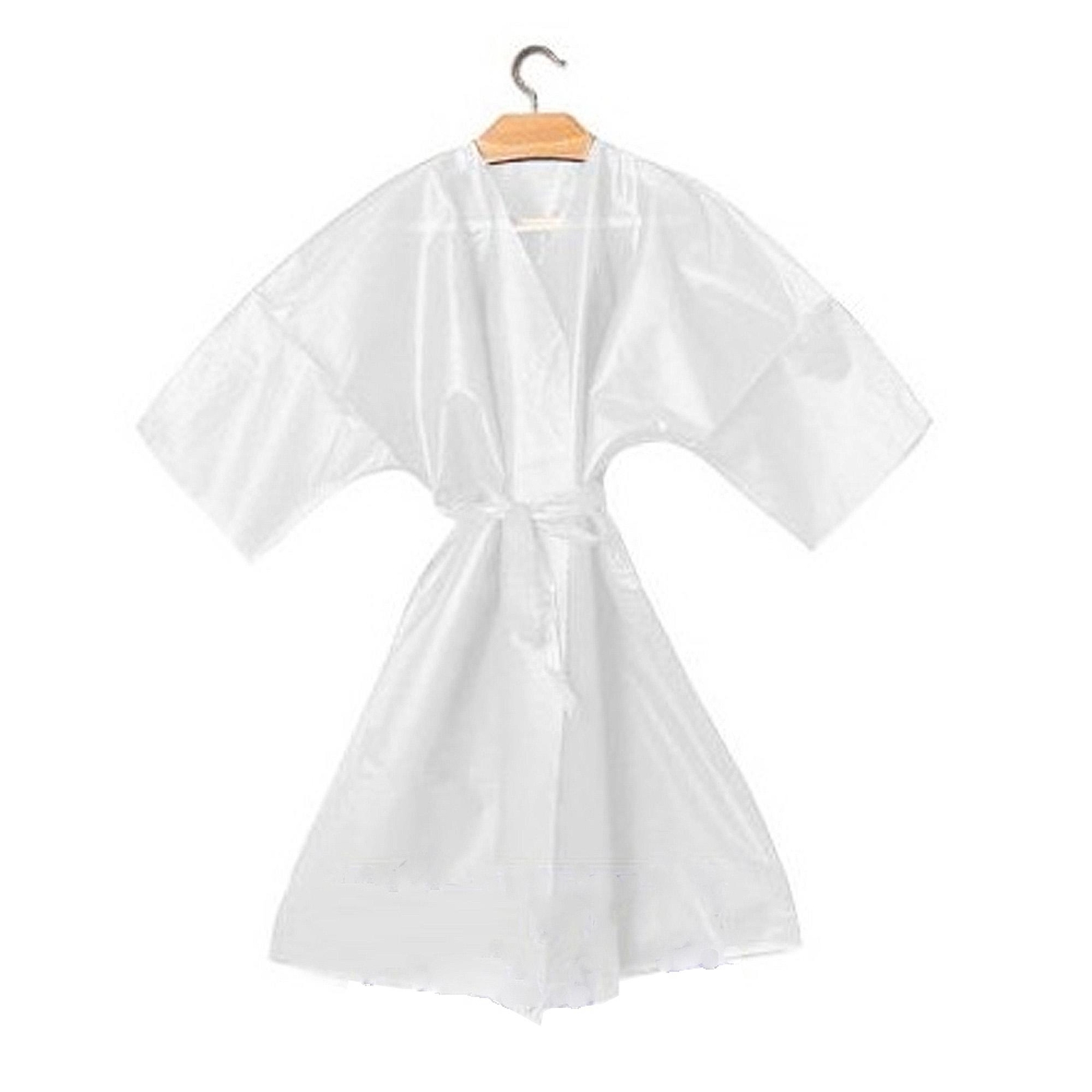 XANITALIA KIMONO MONOUSO BORDATO CON CINTA 10PZ BIANCO IN TNT PER PARRUCCHIERE