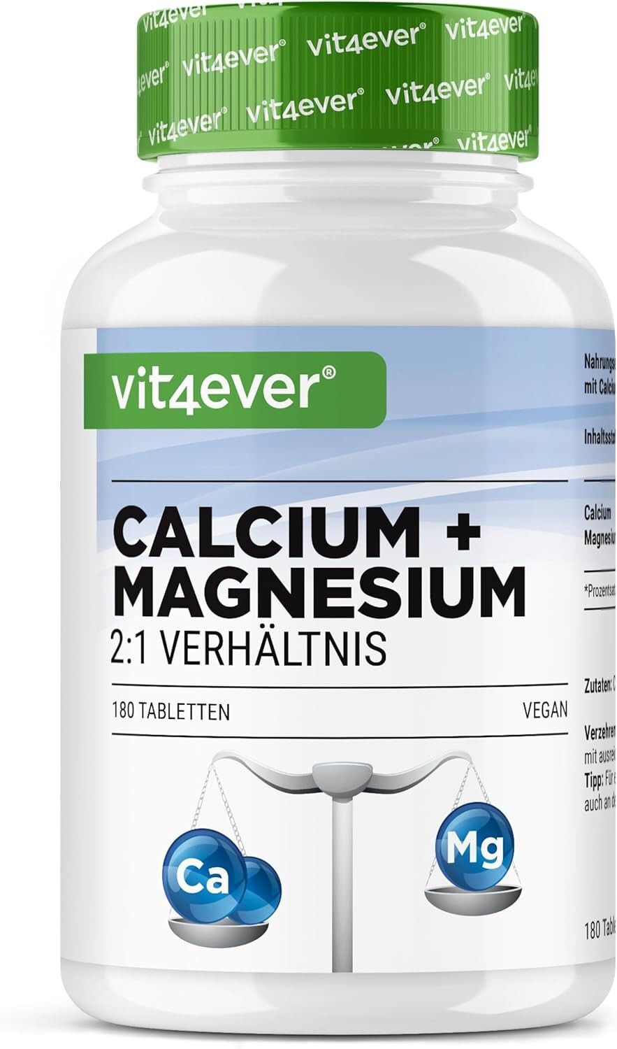 Calcio 800 mg + magnesio 400 mg (2 compresse) - 180 compresse - scorta di 3 mesi