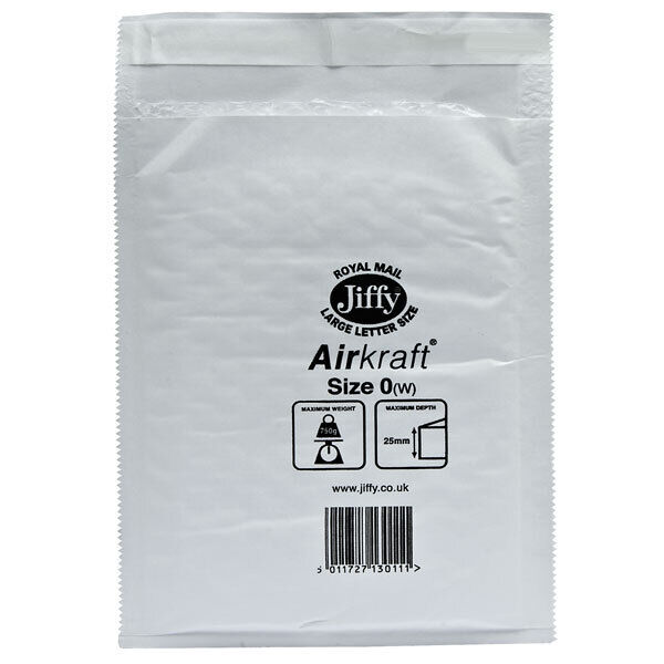 Jiffy 42JL0 Aria Kraft No.0 Mail Borsa 140 x 195mm - Bianca