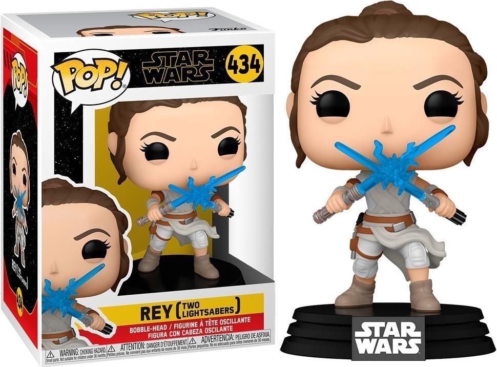 Gadget - Star Wars: Funko Pop! - Rey W/Two LightSabers (Bobble-Head) (Vinyl Figu